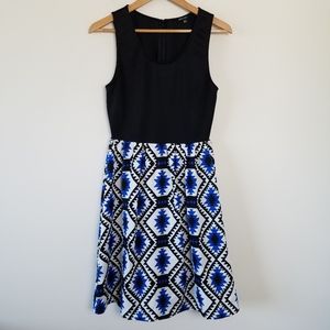41 Hawthorn Fit And Flare Aztec Print Dress, Sz M